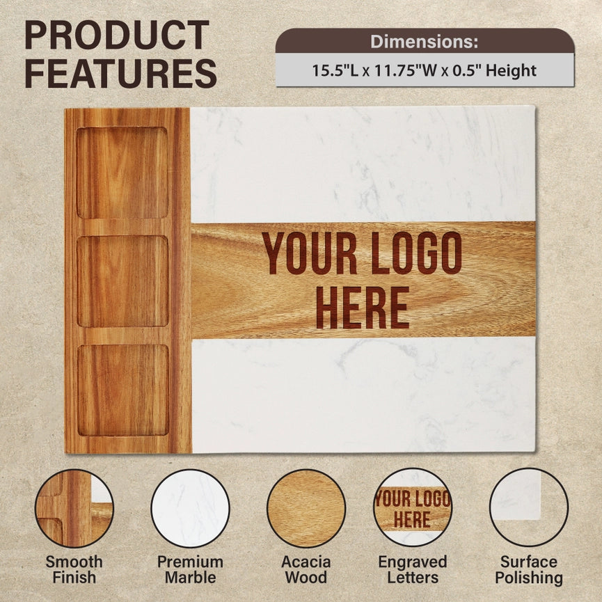 Custom Charcuterie Board- Engraved Logo For Shops & Brands