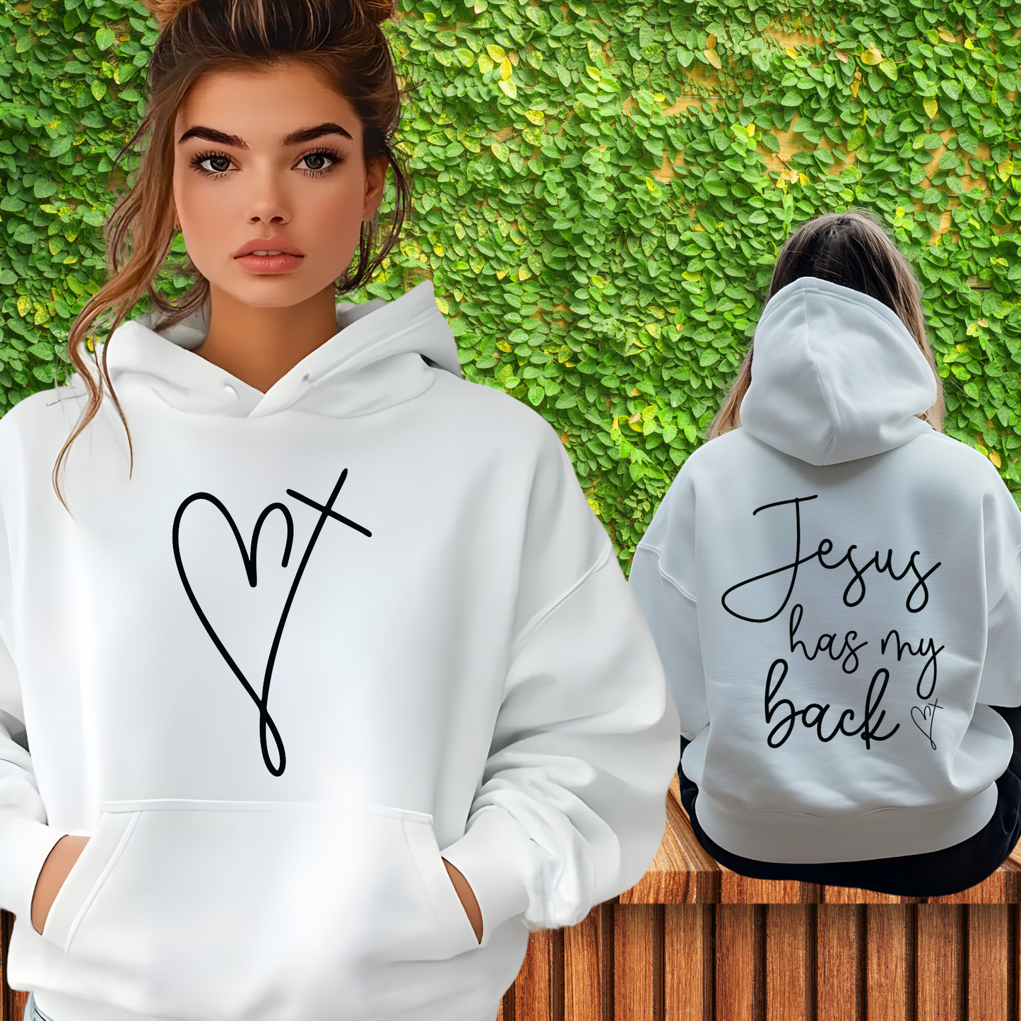 JESUS HAS MY BACK Hoodie UNISEX