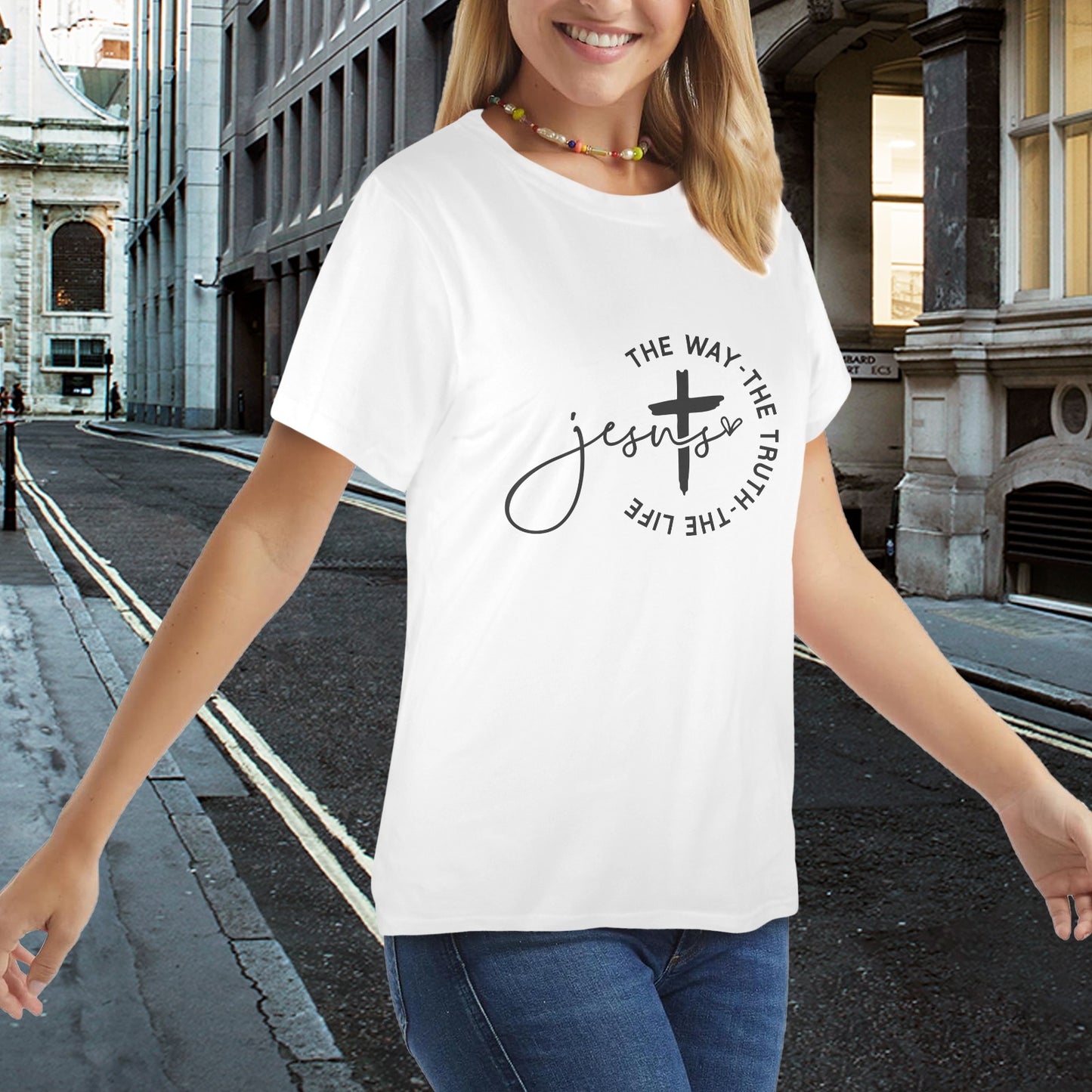 JESUS The Way Women's T-Shirt in USA Size (Front Printing) (Model T78)