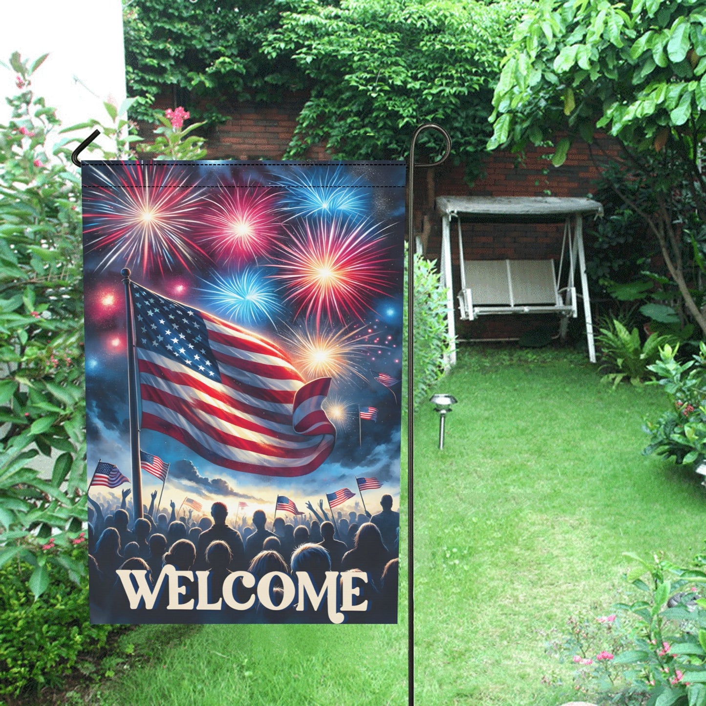 Patriotic Welcome Garden Flag 12''x18'' (Two Sides Printing)