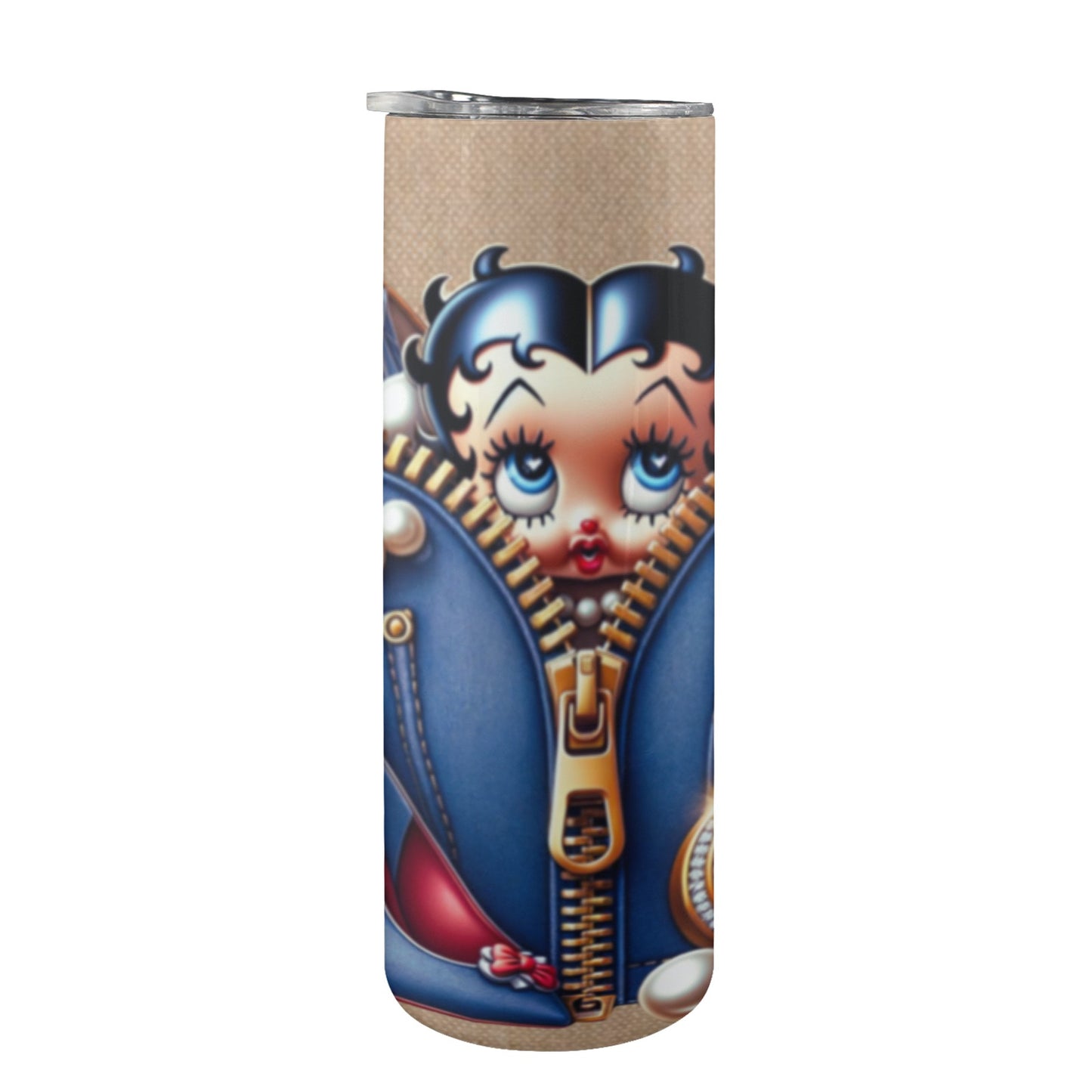 Betty Boop Custom Design 20oz Tall Skinny Tumbler with Lid and Straw