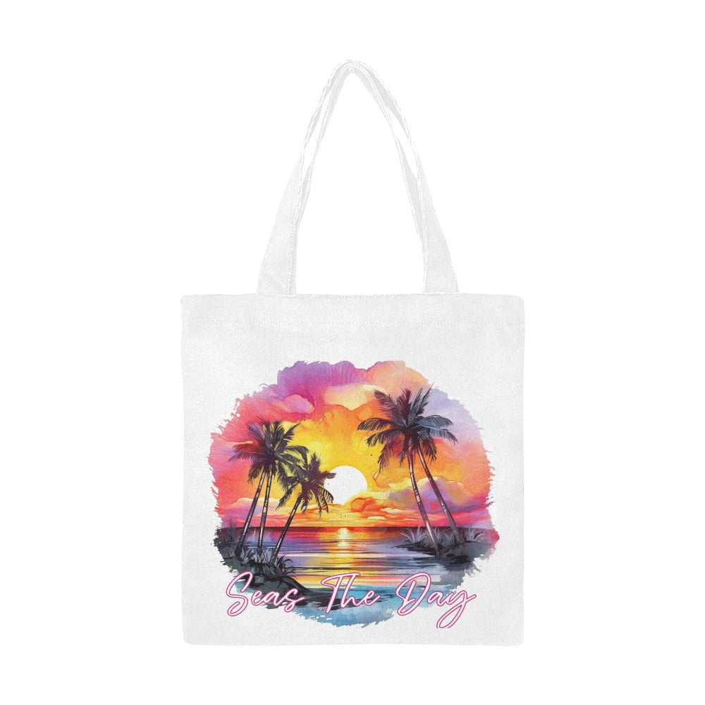 Seas The Day Canvas Tote Bag/Small