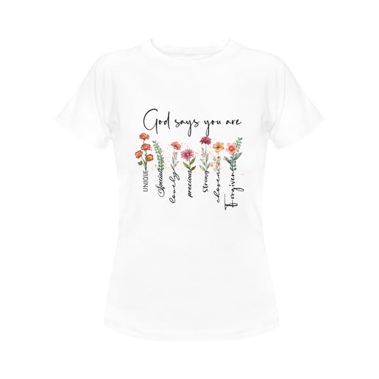 God Says You Are Women's T-Shirt in USA Size (Front Printing Only)