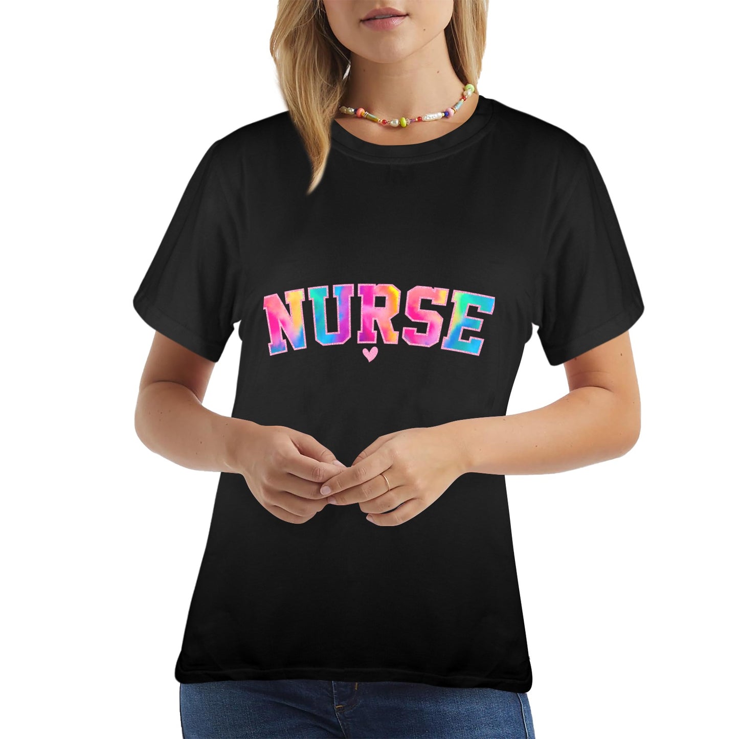 Colorful "NURSE" Women's T-Shirt