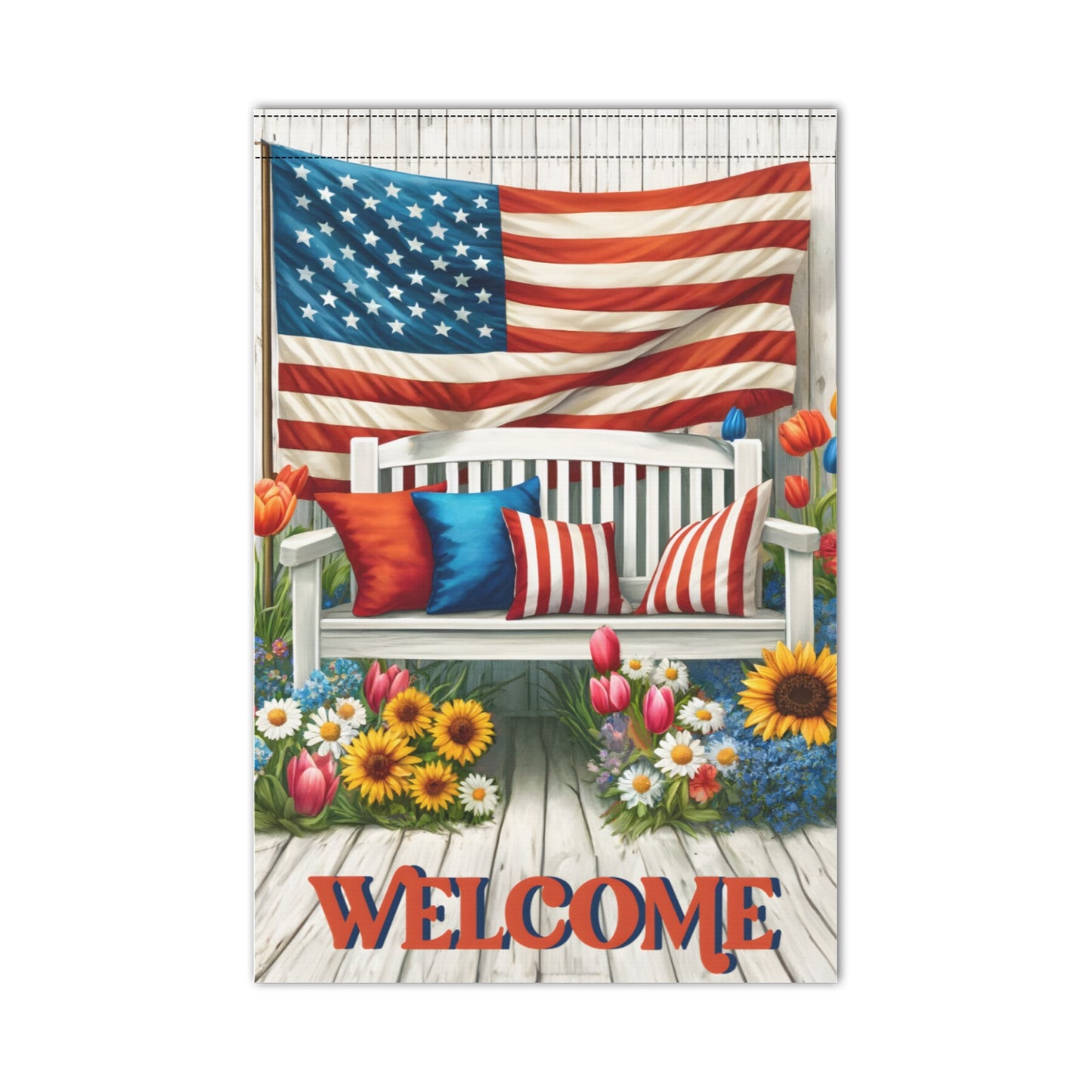 Patriotic Garden Flag 12''x18'' (Two Sides Printing)