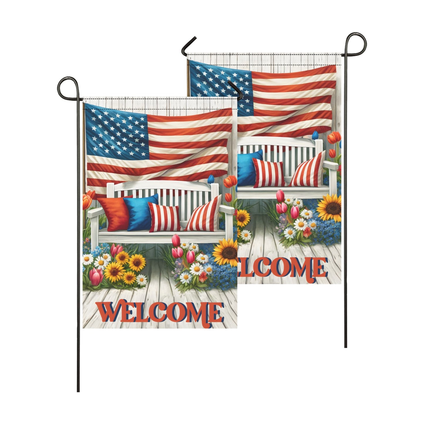 Patriotic Garden Flag 12''x18'' (Two Sides Printing)