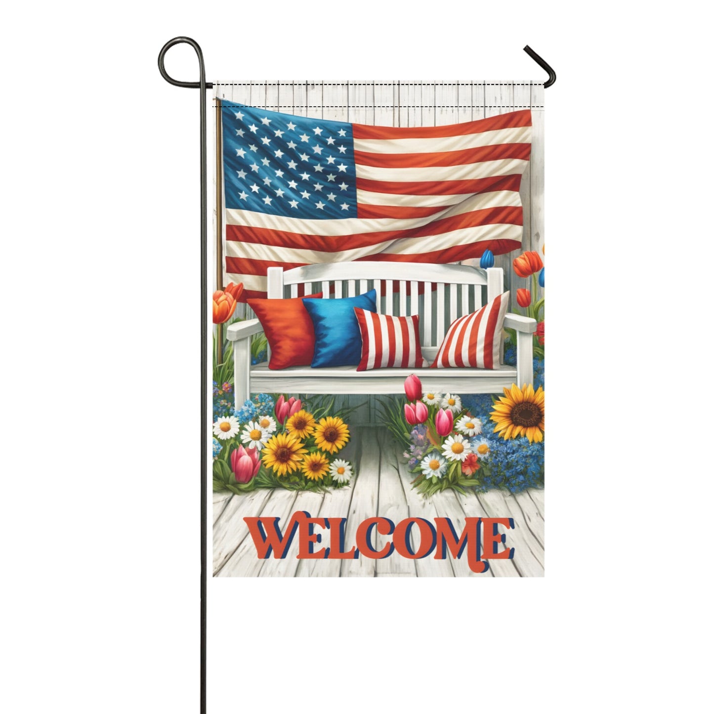 Patriotic Garden Flag 12''x18'' (Two Sides Printing)