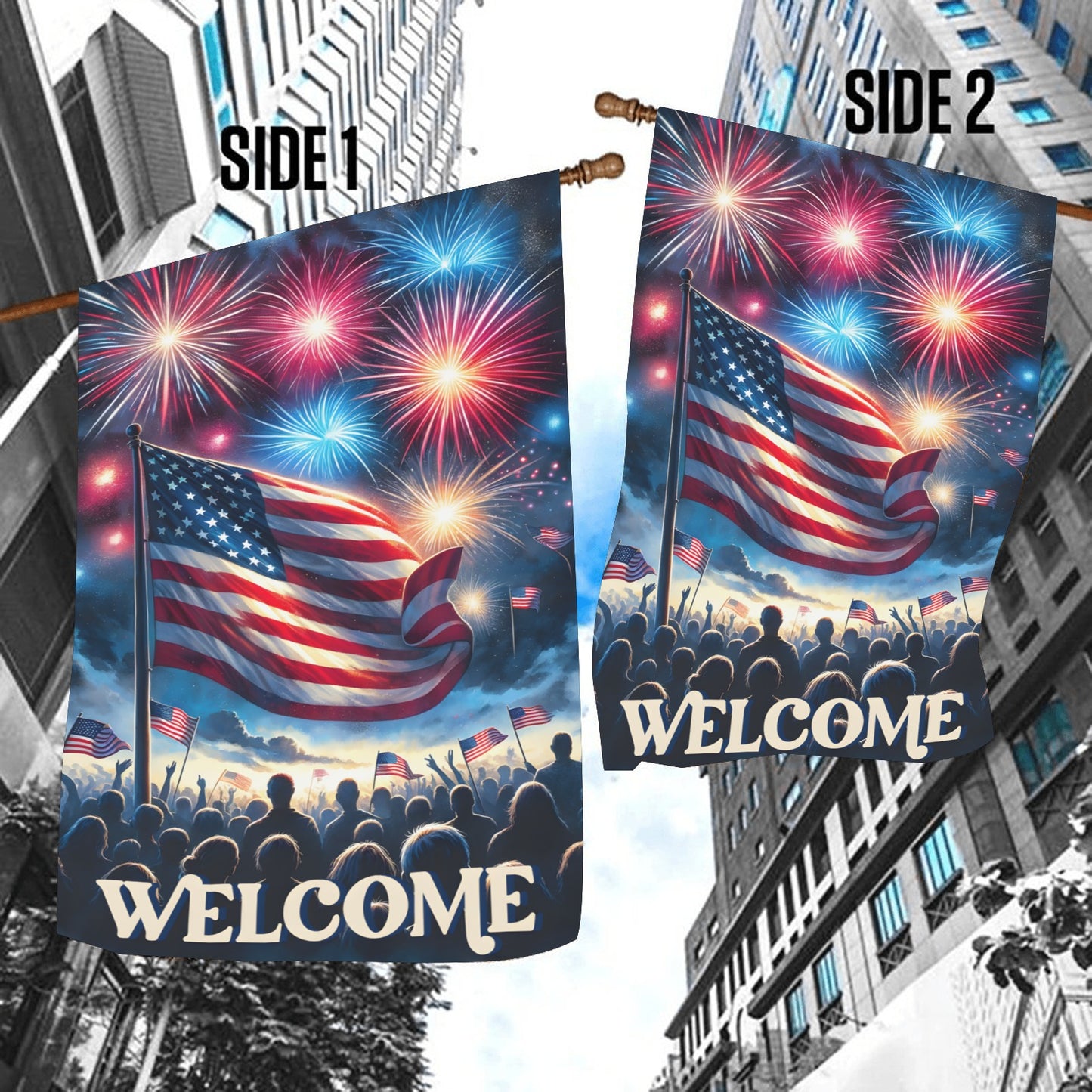 Patriotic Welcome Garden Flag 12''x18'' (Two Sides Printing)