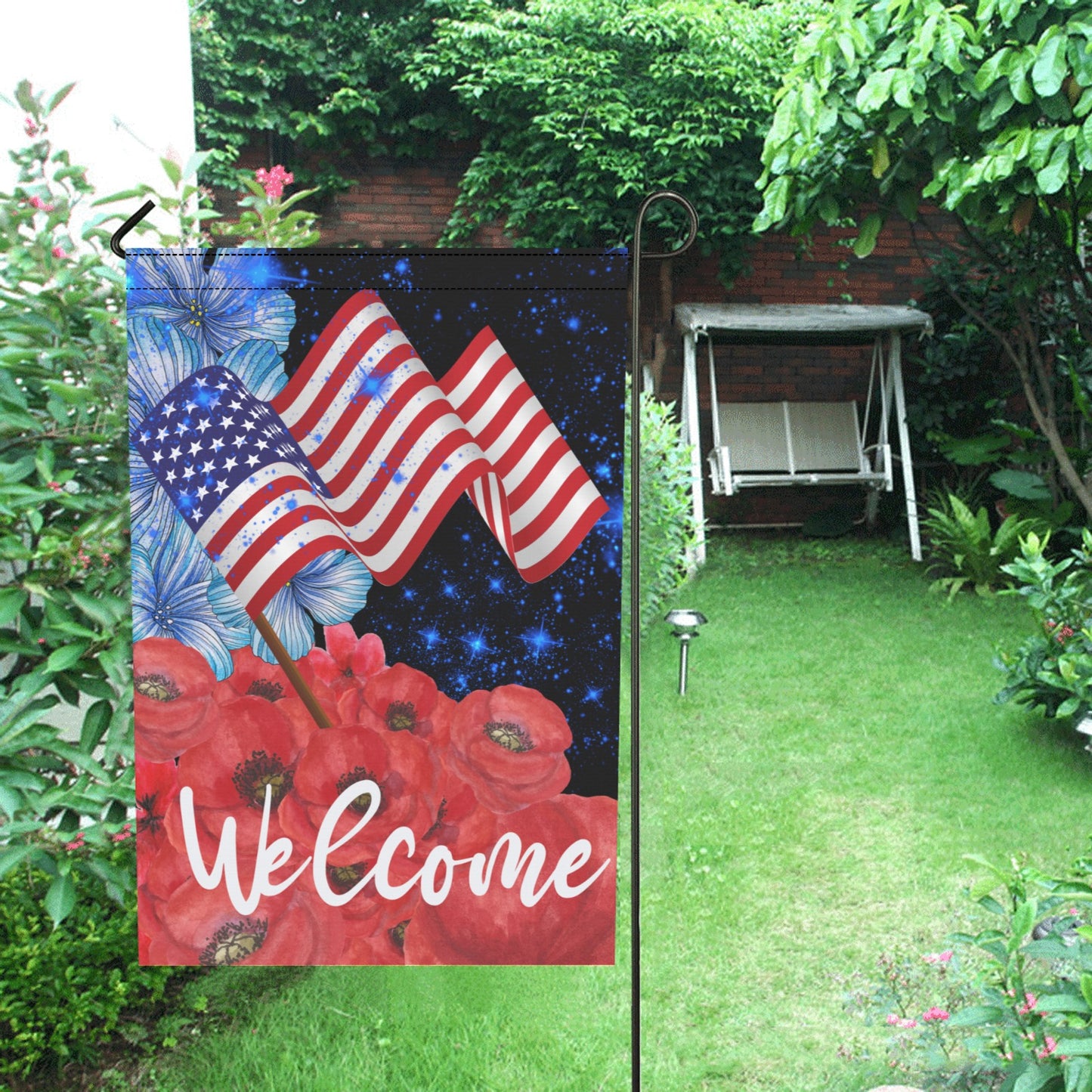 Patriot Roses Garden Flag 12''x18'' (Two Sides Printing)