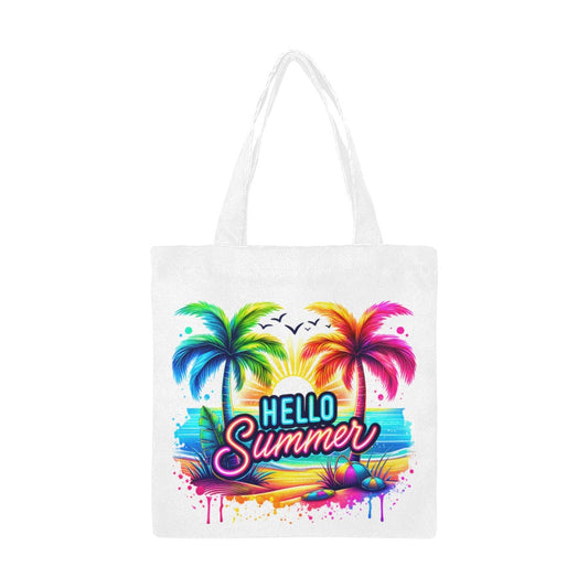 Hello Summer Canvas Tote Bag/Small