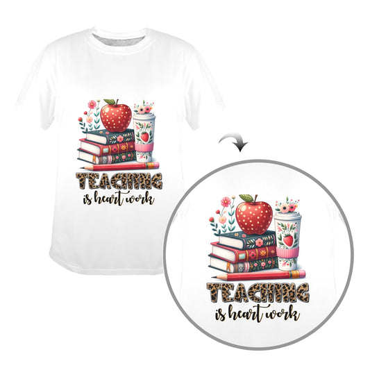 Teaching Is Heart Work Women's T-Shirt in USA Size (Front Printing) (Model T78)