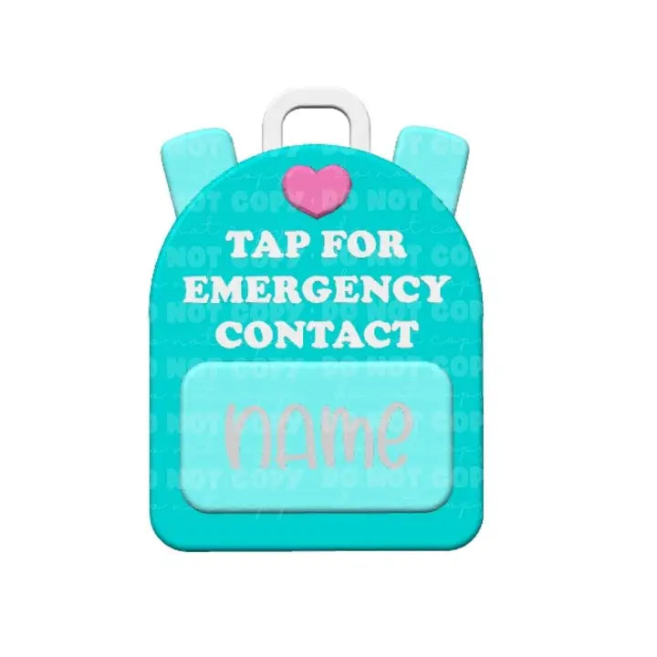 Emergency Tap To Contact Backpack Keychain Tag