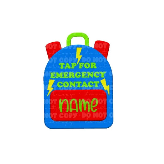 Emergency Tap To Contact Backpack Keychain Tag
