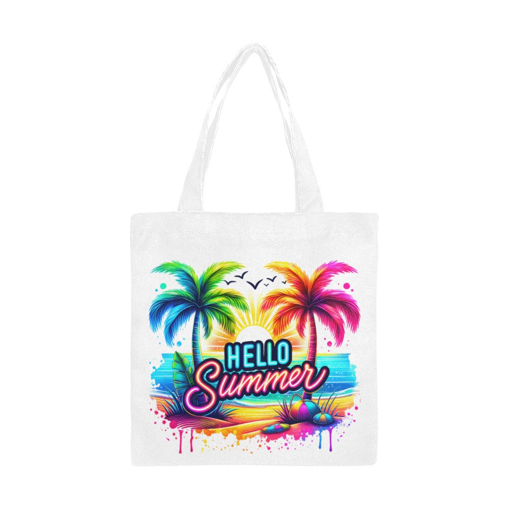 Hello Summer Canvas Tote Bag/Small