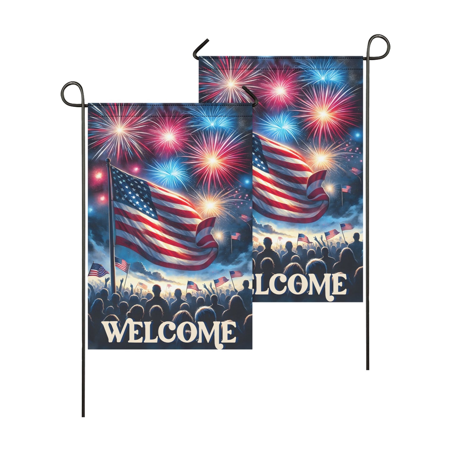 Patriotic Welcome Garden Flag 12''x18'' (Two Sides Printing)