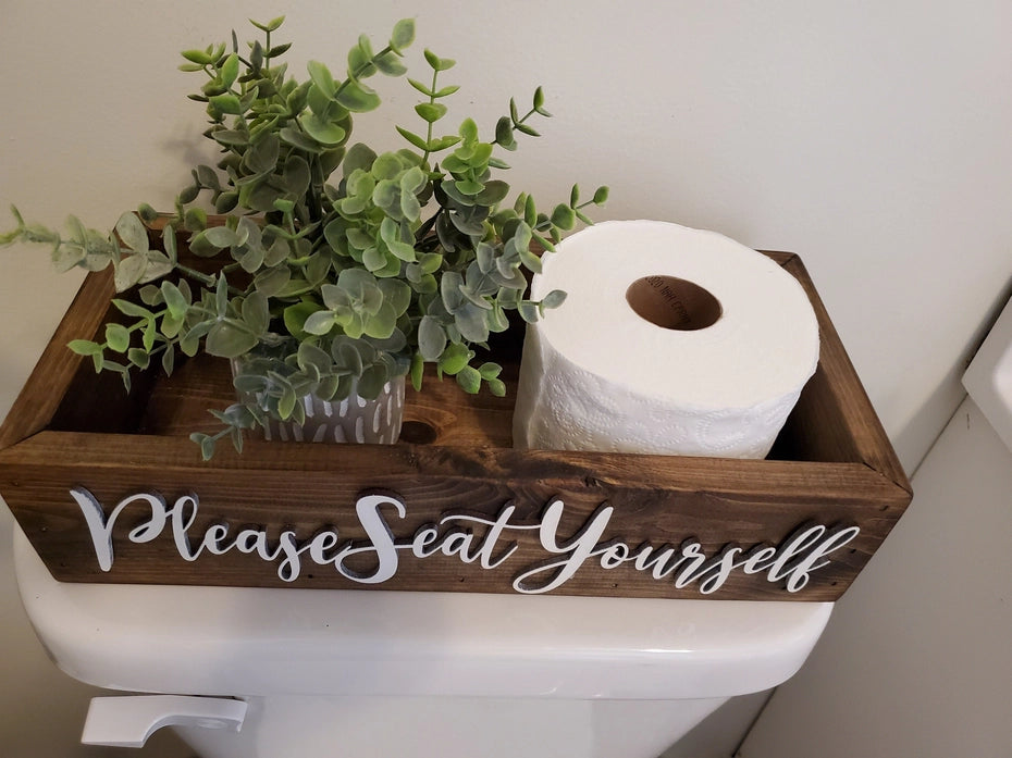 3D Personalized Rustic Toilet Paper Holder - Farmhouse