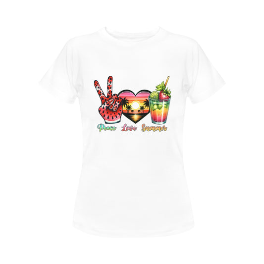 Peace Love Summer Women's T-Shirt in USA Size (Front Printing Only)