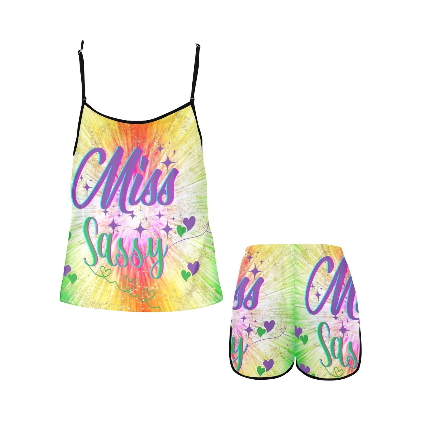 Miss Sassy Women's Spaghetti Strap Short Pajama Set