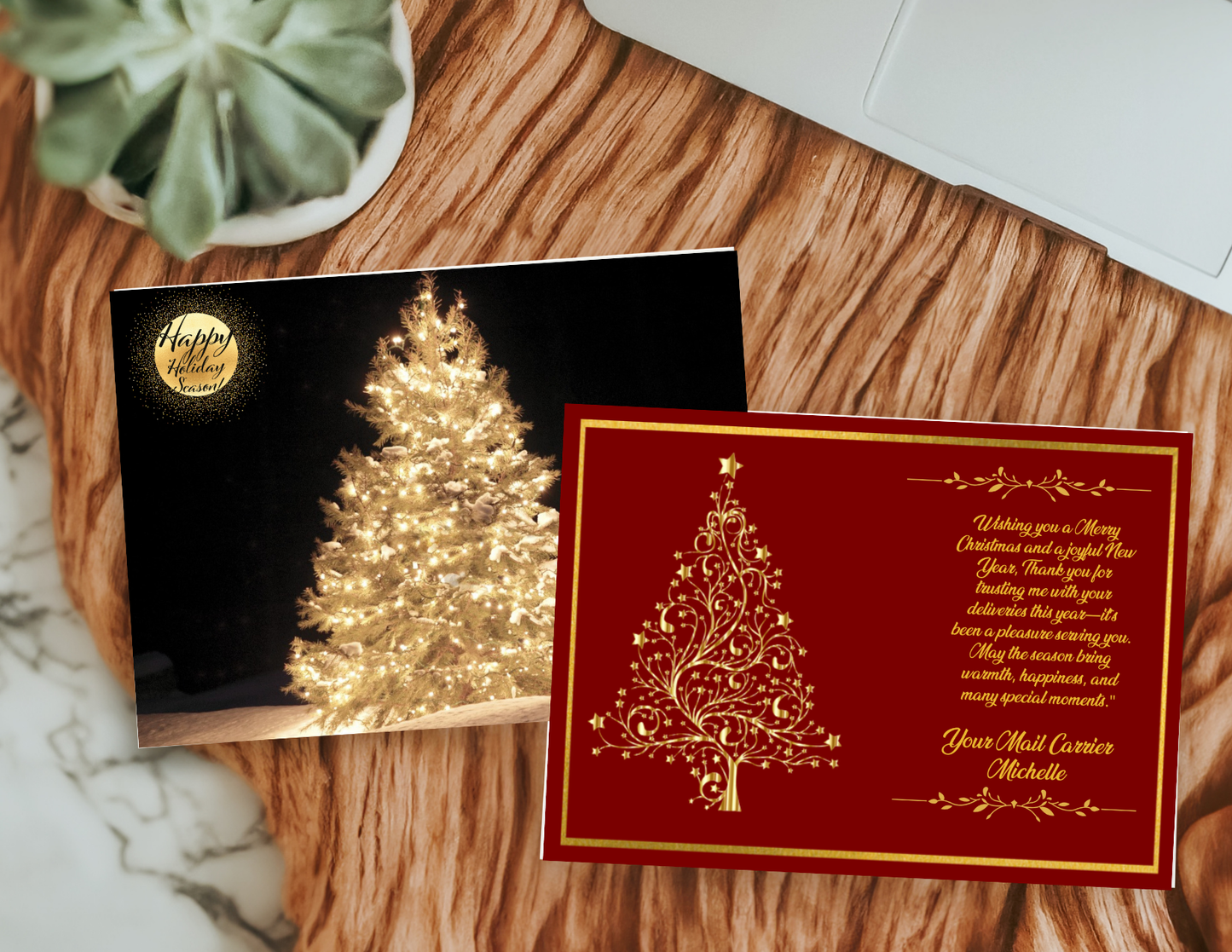 Holiday Postcards Christmas Tree Design