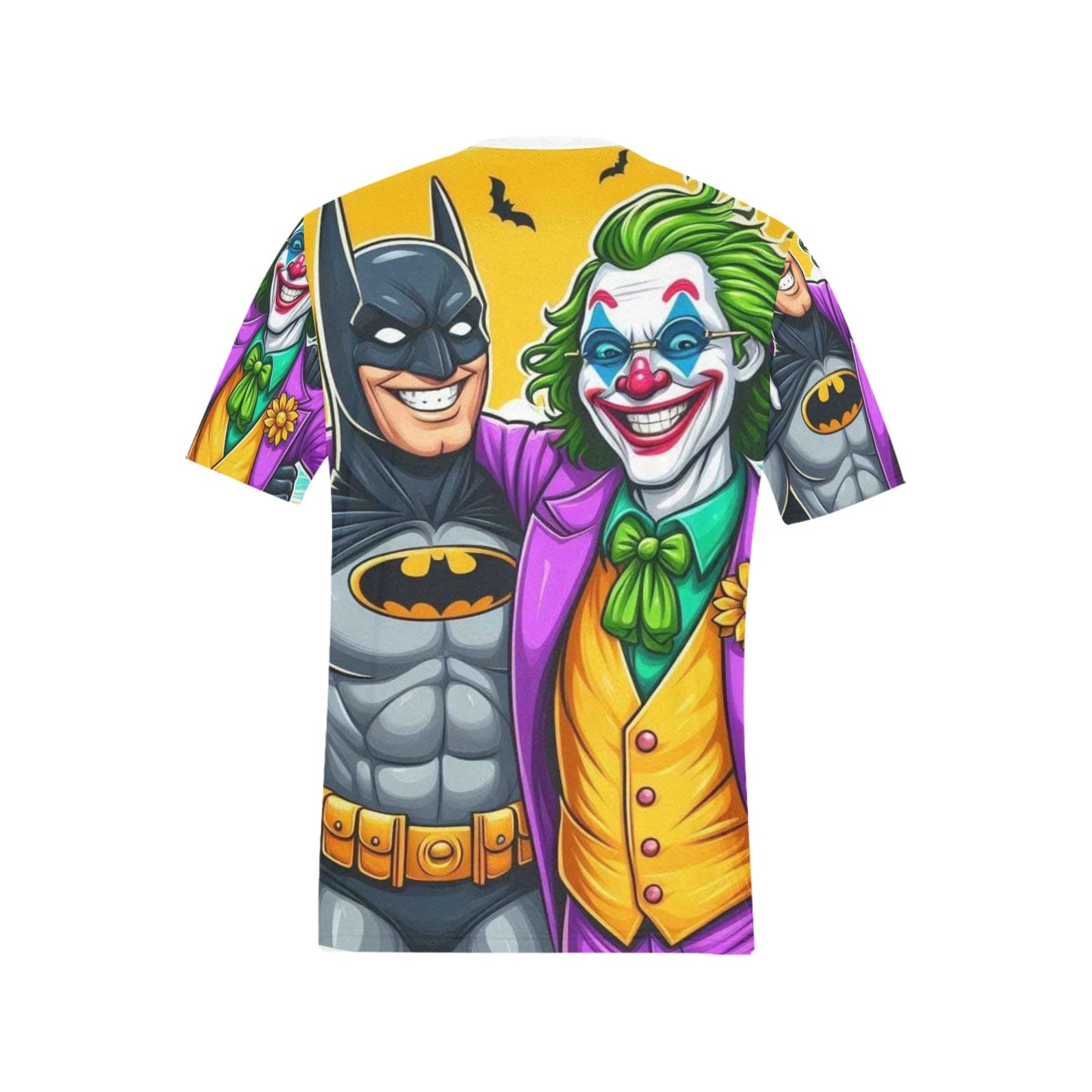 Batman & The Joker Men's All Over Print T-Shirt (Solid Color Neck)