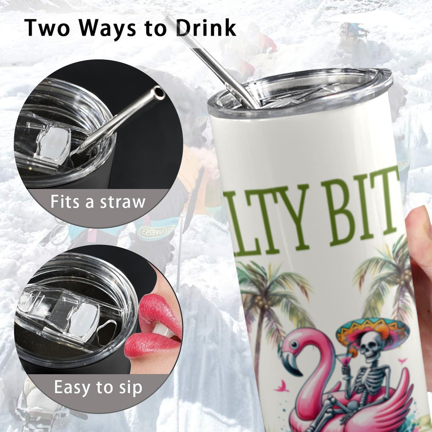 Salty 20 oz Tumbler Designs 20oz Tall Skinny Tumbler with Lid and Straw