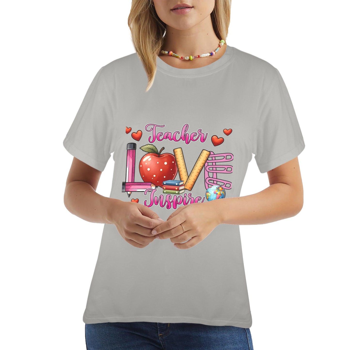 Teacher Inspired Women's T-Shirt in USA Size (Front Printing) (Model T78)