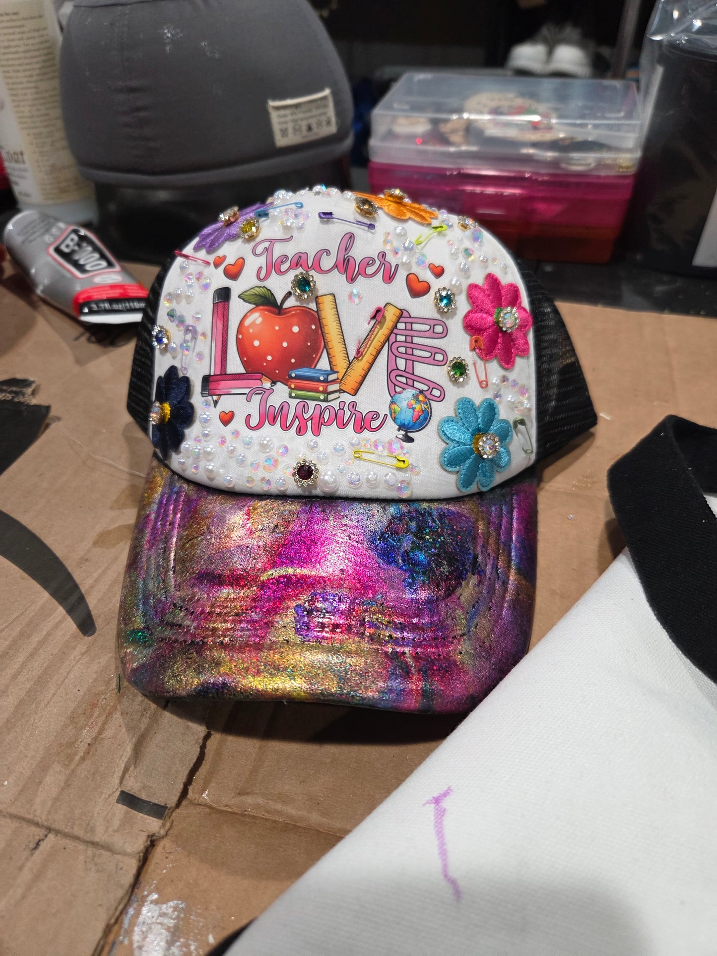 Teacher Inspired Custom Trucker Hat & Tote bag set.
