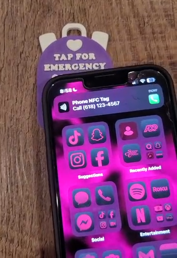 Emergency Tap To Contact Backpack Keychain Tag
