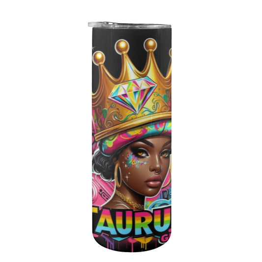 Taurus Girl Tall Skinny Tumbler with Lid and Straw