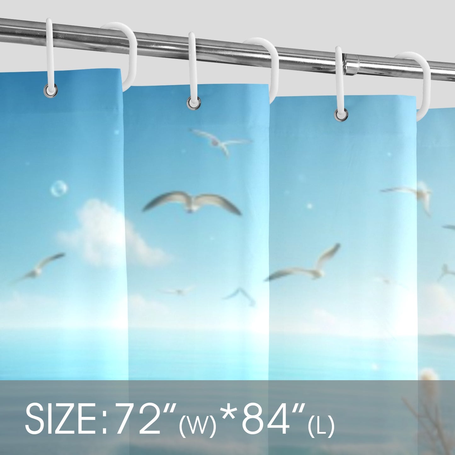 Beach Seashells/Starfish Shower Curtain 72"x84"