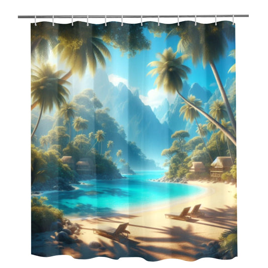 Beach Design Shower Curtain 72"x84"