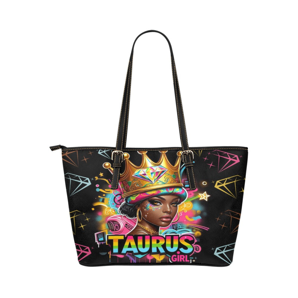 Taurus Girl Leather Tote Bag/Large (Model 1651)