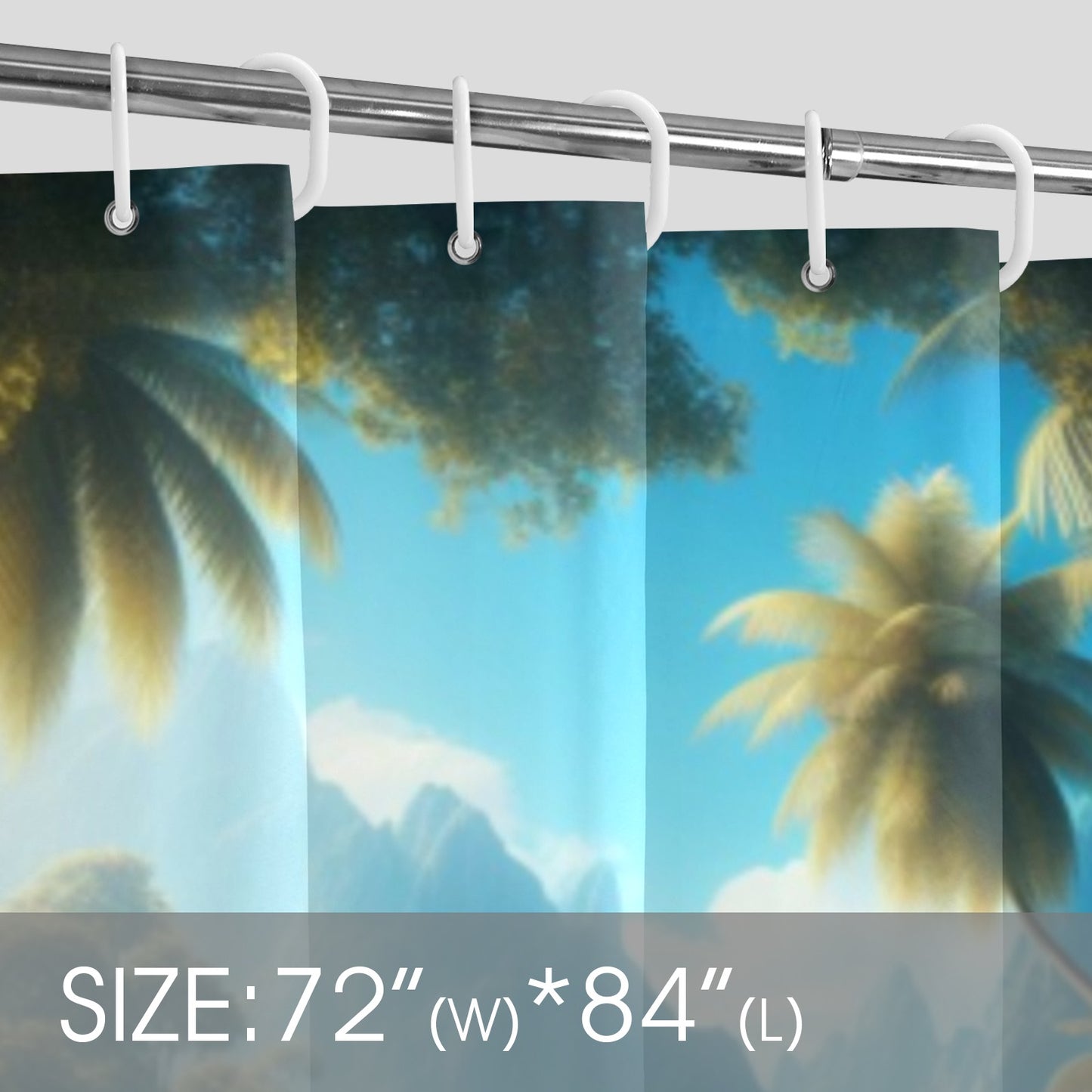 Beach Design Shower Curtain 72"x84"