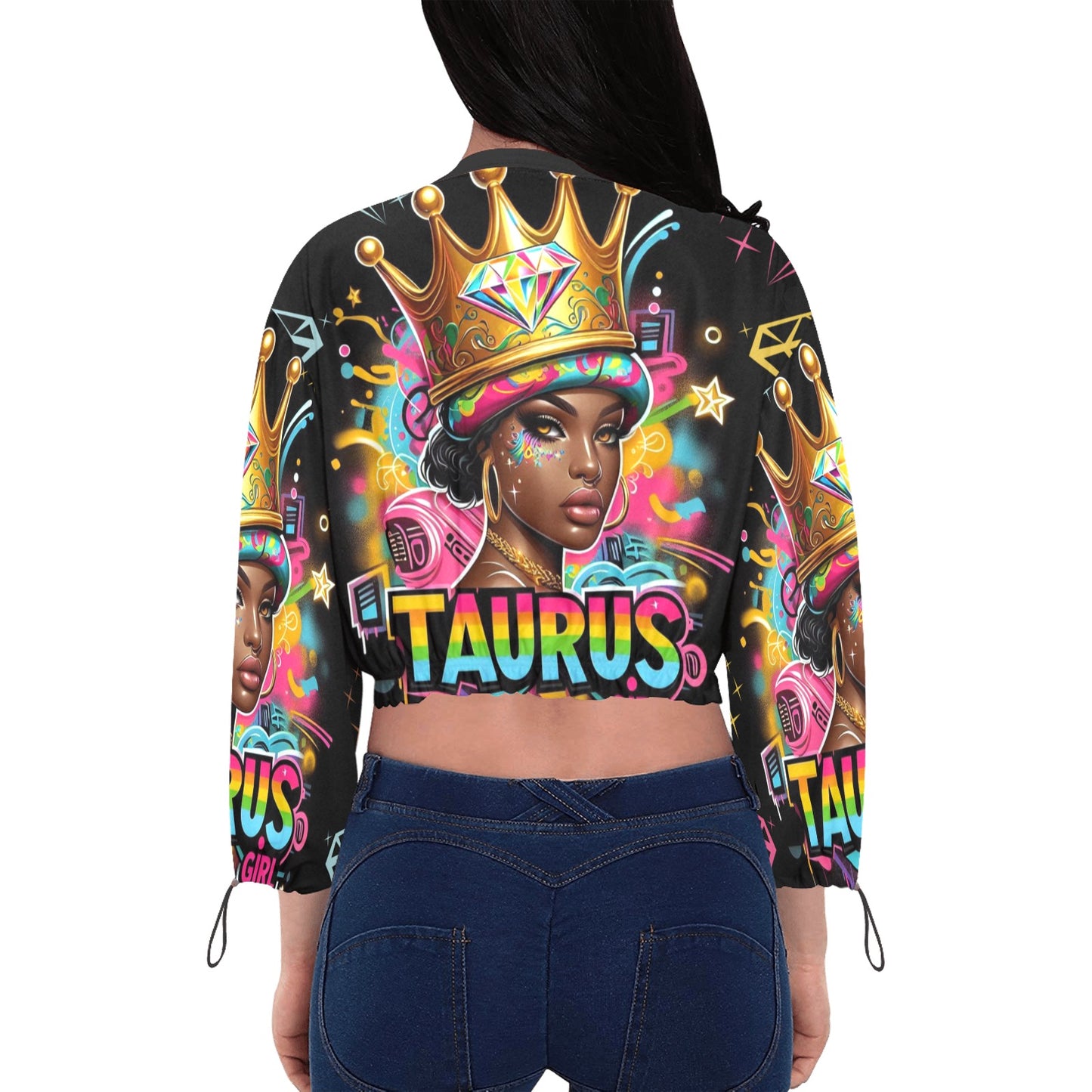 Taurus Girl Cropped Chiffon Jacket for Women (Model H30)