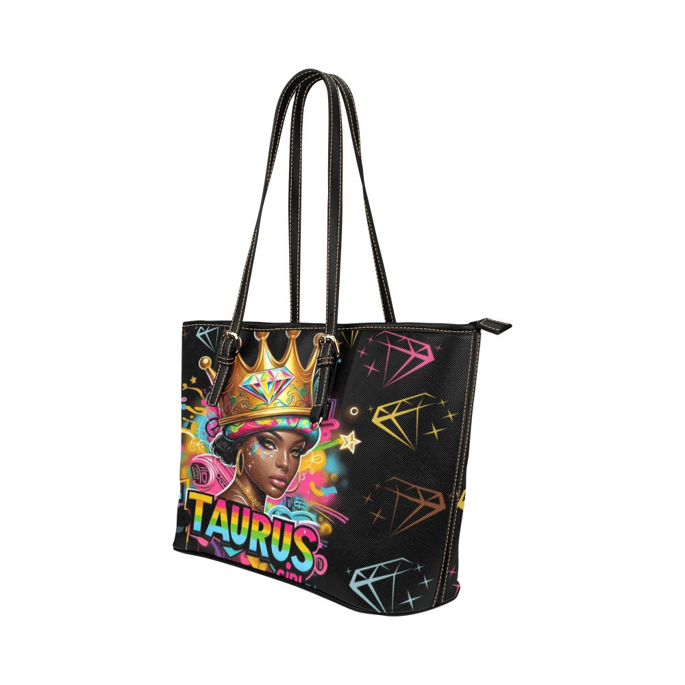 Taurus Girl Leather Tote Bag/Large (Model 1651)