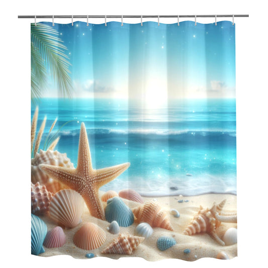 Beach Vibes Shower Curtain 72"x84"