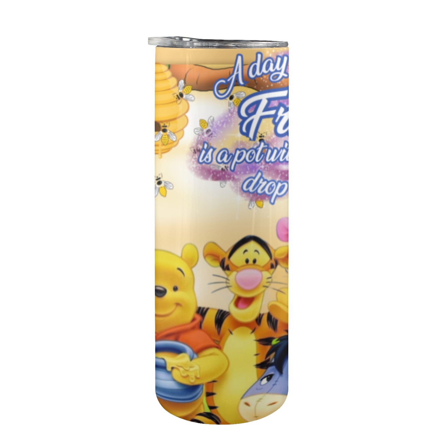 Custom Winnie the pooh 20oz Tall Skinny Tumbler with Lid and Straw