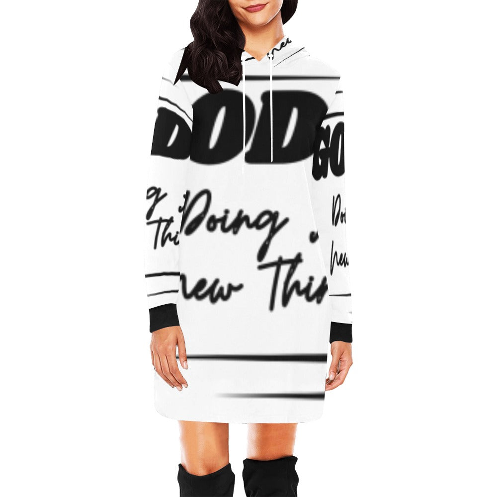 God’s Doing A New Thing All Over Print Hoodie Mini Dress (Model H27)