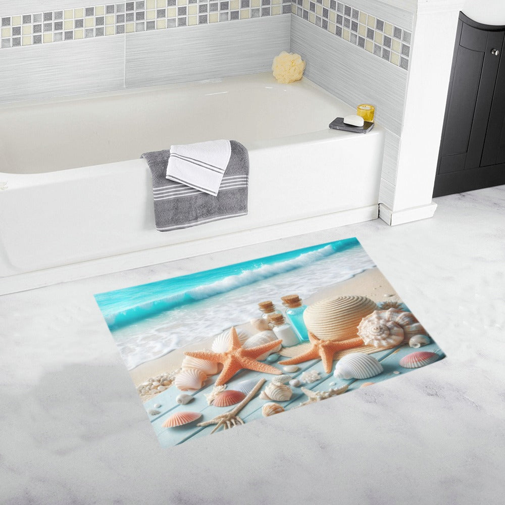 Beach Rolling Waves Bath Rug 20''x 32''