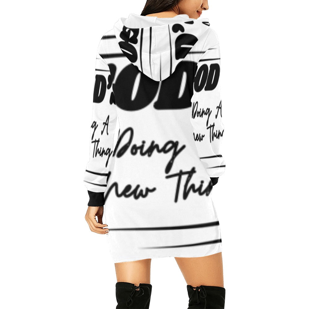 God’s Doing A New Thing All Over Print Hoodie Mini Dress (Model H27)