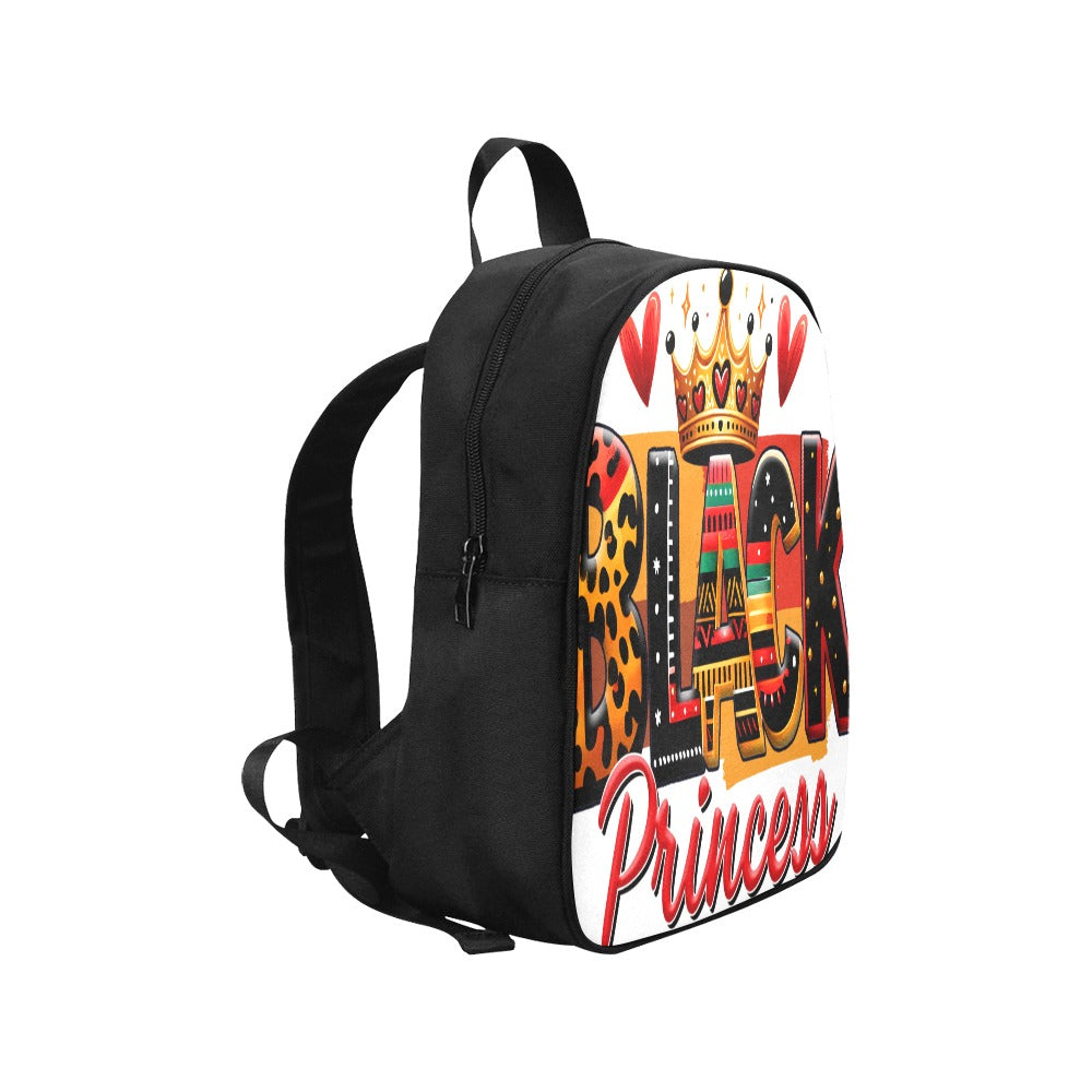 Black Princess Fabric School Backpack