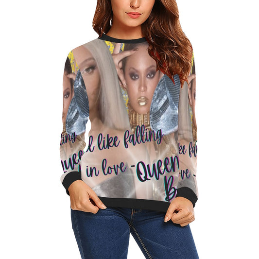 Allover Print “I Feel Like Falling in Love” Queen B T-Shirt and Crossbody Bag