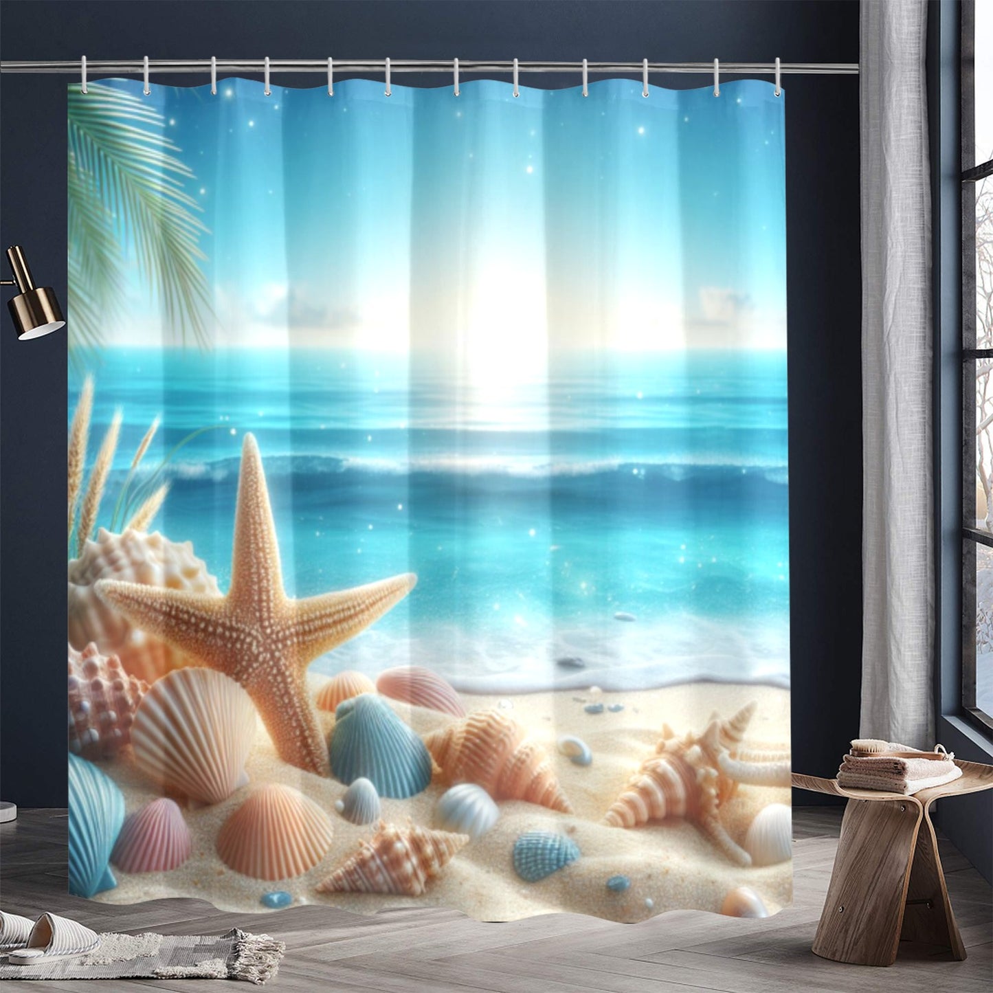 Beach Vibes Shower Curtain 72"x84"