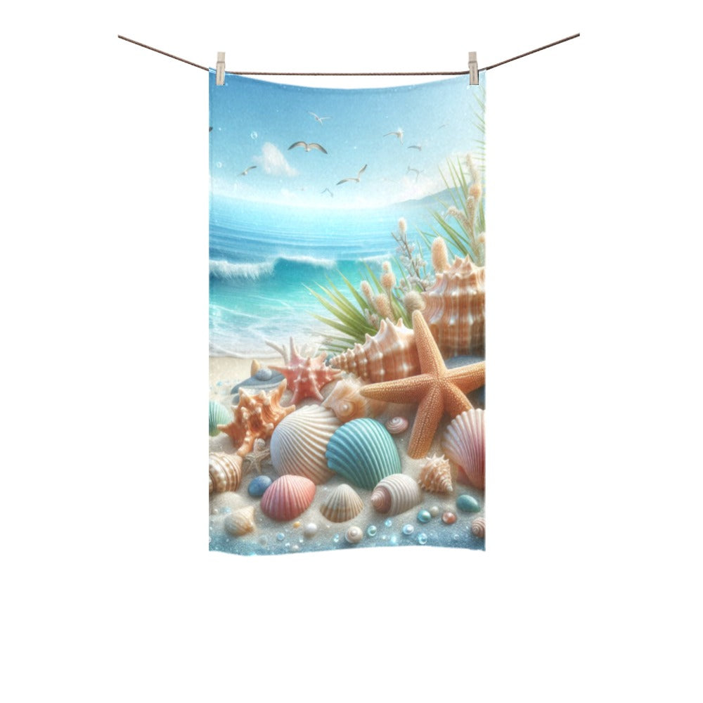 Beach Seashells/Starfish Custom Towel 16"x28"