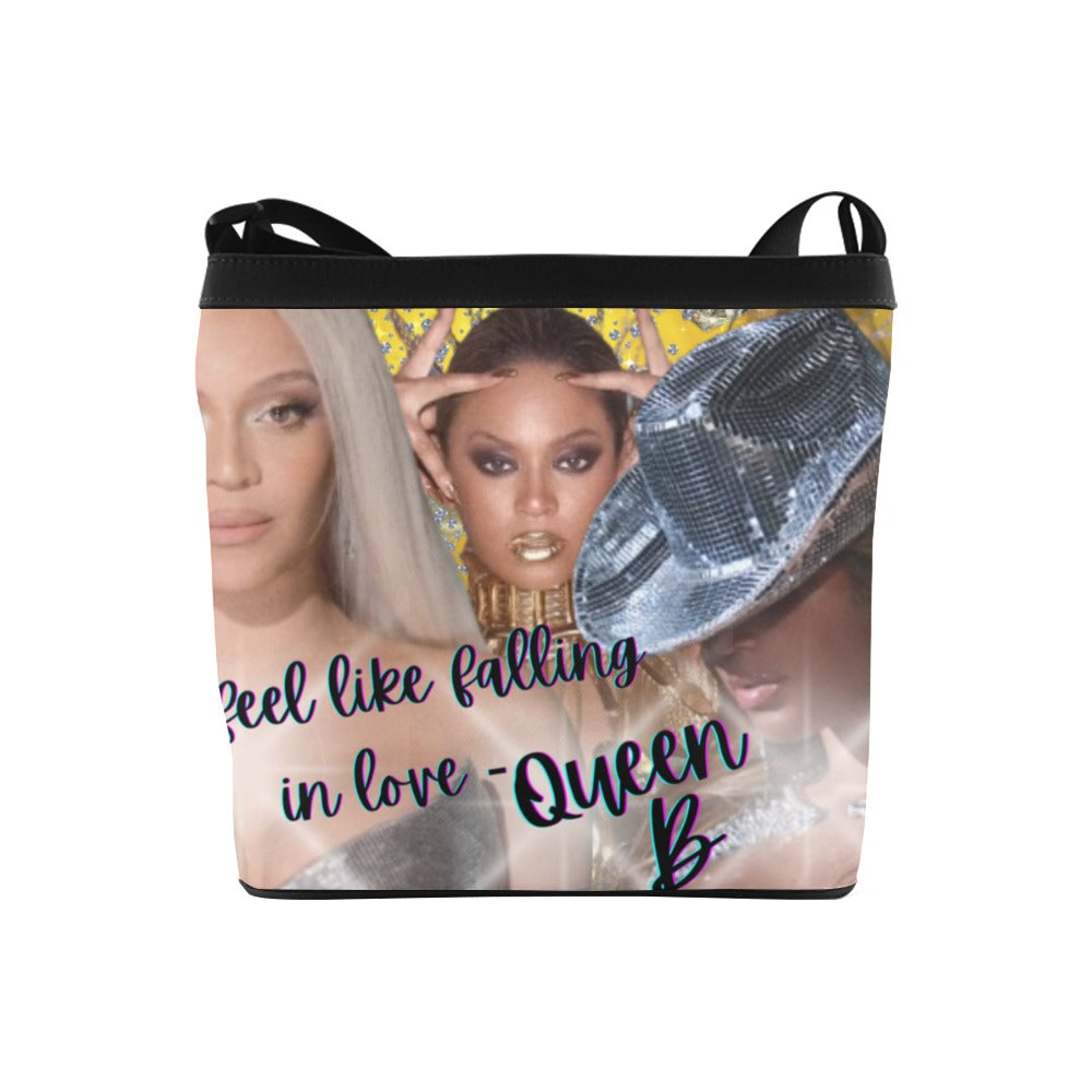 Allover Print “I Feel Like Falling in Love” Queen B T-Shirt and Crossbody Bag