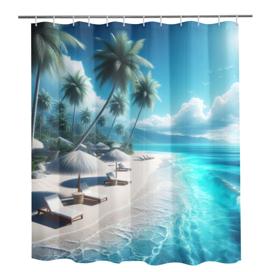 Beach Blue Shower Curtain 72"x84"