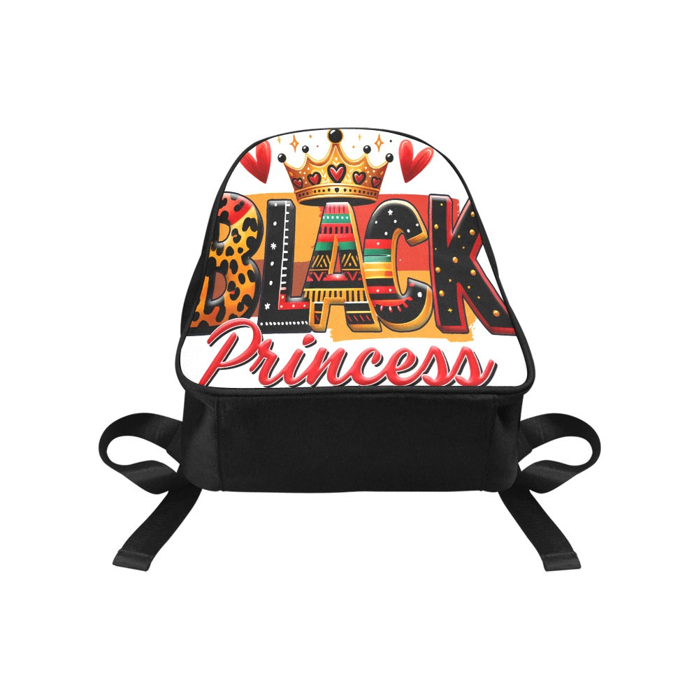 Black Princess Fabric School Backpack