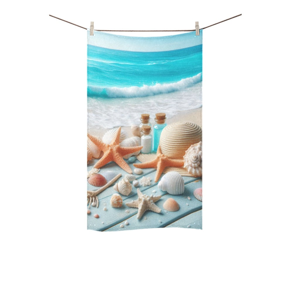 Beach Rolling Waves Custom Towel 16"x28"