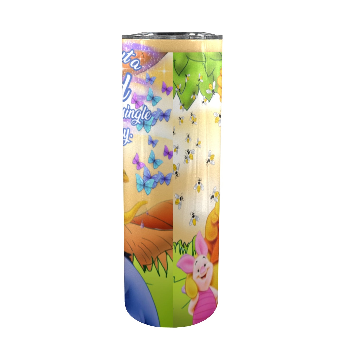 Custom Winnie the pooh 20oz Tall Skinny Tumbler with Lid and Straw